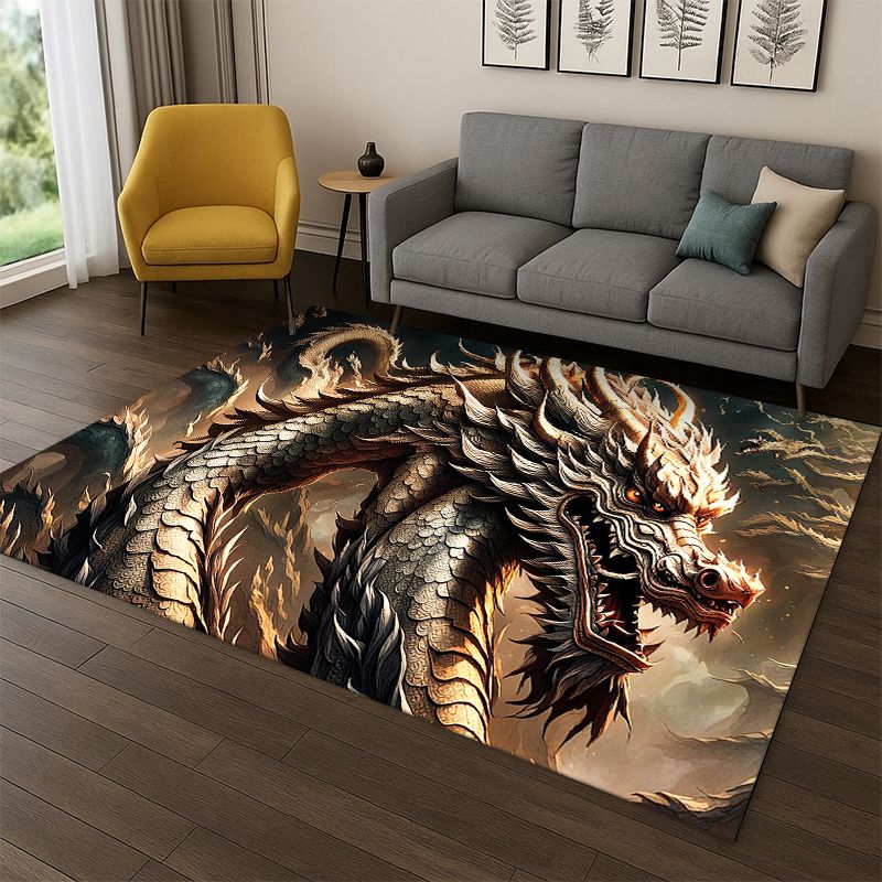 Kids Outdoor Area - Chinese Dreamy Dragon Loong Cartoon Carpet